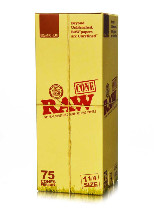 Raw Cones 75 Count Box 1 1/4 Size Organic Hemp