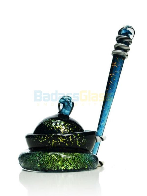 Green and Blue Shimmer Dish and Dabber set by Empire 