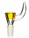 14mm martini shaped bong bowl in gold with a thick horn shaped handle.