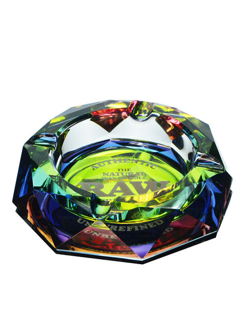 RAW Prism glass ashtray in rainbow colors.