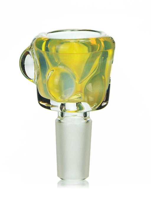 14mm male yellow colored glass bowl for bongs.