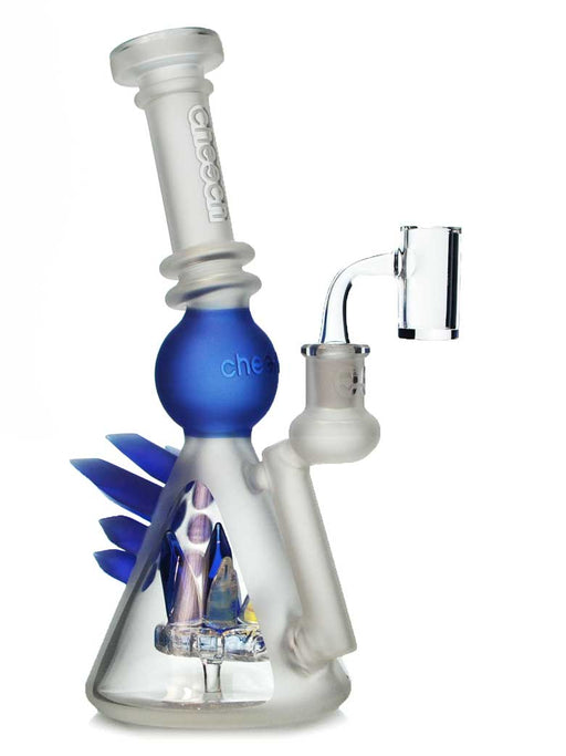 Cheech Glass Bong in Blue with Icicle Crystals