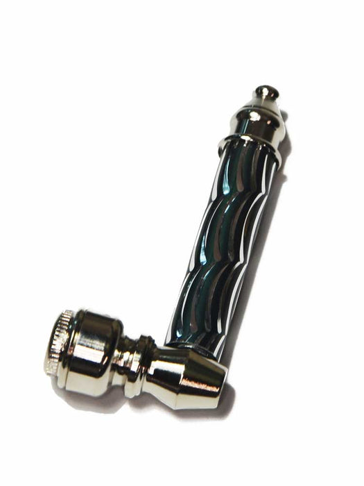 Diamond Cut Metal Smoking Pipe with Lid
