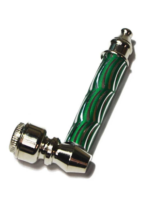 Diamond Cut Metal Smoking Pipe with Lid