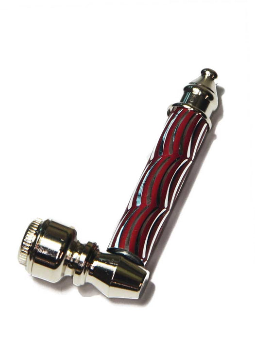 Diamond Cut Metal Smoking Pipe with Lid