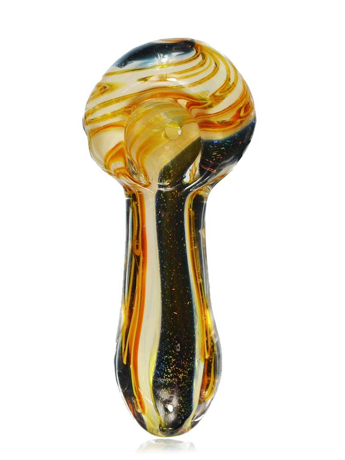 2.5 Inch Dichro & Gold Fumed Spoon Glass Hand Pipe