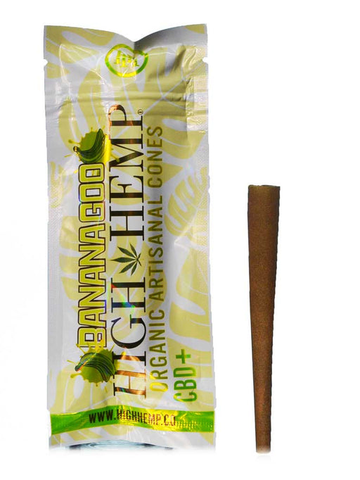 High Hemp Cones Individual Pack Banana Goo Flavor Next to 1 Cone