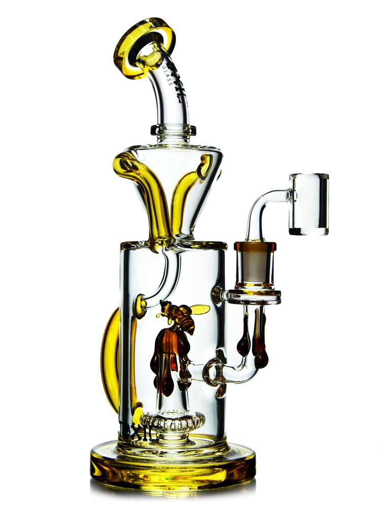 昭和レトロ　HEAD STRONG BONZE ガラスボトル Honeybee Recycler by Toxic Glass — Badass Glass