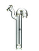 Clear glass bubbler attachment with a showerhead stem  same length as the device