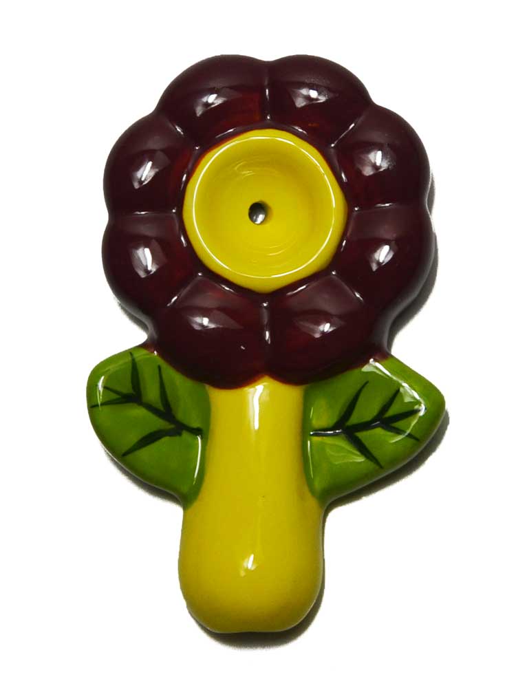 sunflower tobacco bowl Ceramic Sunflower Pipe — Badass Glass