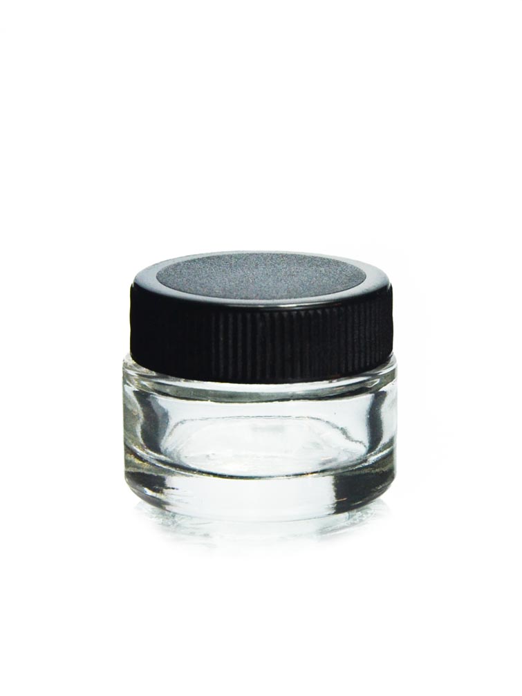 1g Container 1 Gram Glass Container with Black Lid for Sale — Badass Glass