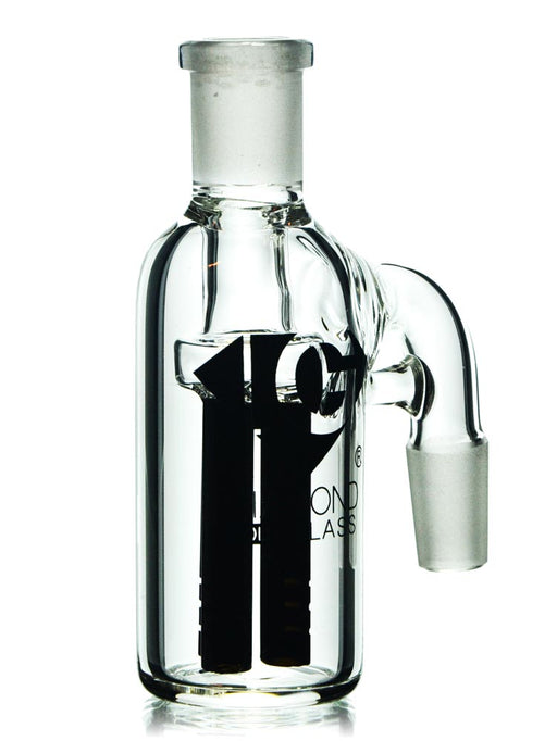 14mm 90 degree ash catcher with a black 3-arm tree percolator by Diamond Glass.
