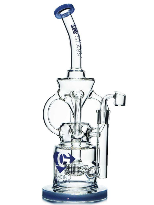 4 arm recycler with a matrix percolator in lavender colored accents by Diamond Glass.