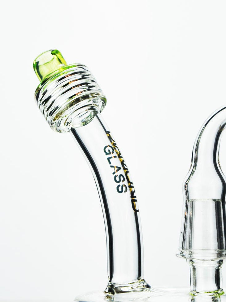 Diamond White Hockey Puck Oil Rig — Badass Glass
