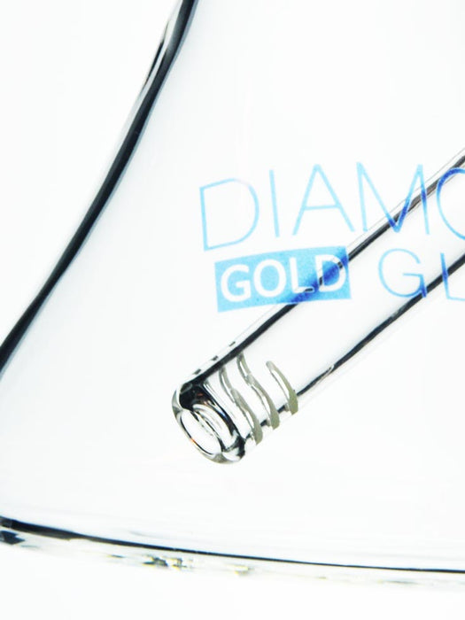 closeup of diffused downstem reaching bottom of base by Diamond Glass.