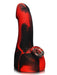6 inch black and red silicone penis bong with glass bowl.