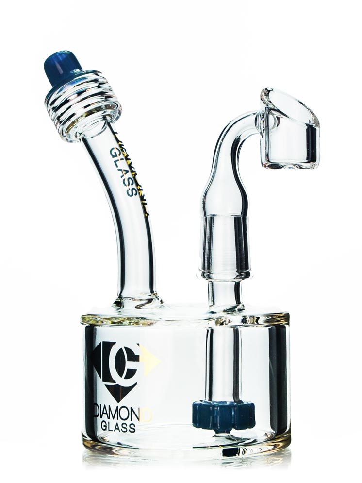 Diamond White Hockey Puck Oil Rig — Badass Glass