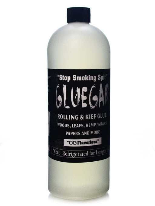 1 liter bottle of flavorless rolling glue for blunts by Gluegar.