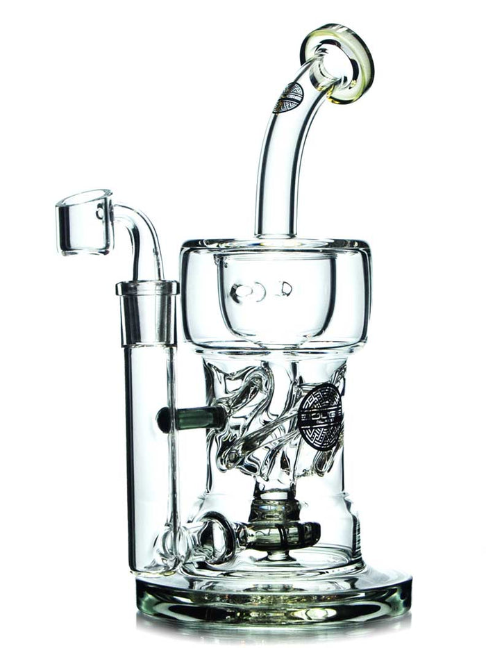 The Azure by Atomic Glass 13 Double Matrix Perc Bong/Dab Rig