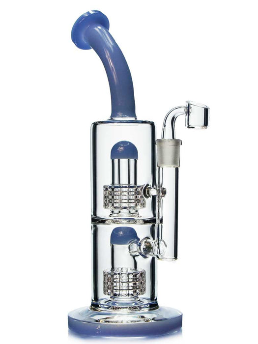 Double Matrix Dab Rig with Blue Slime Colored Glass