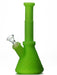 8.5 inch green silicone beaker bong with glass bowl by Waxmaid.