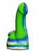 6 inch green blue and white silicone penis bong with glass bowl.