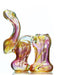 Pink Double Bubbler with Gold Fume 
