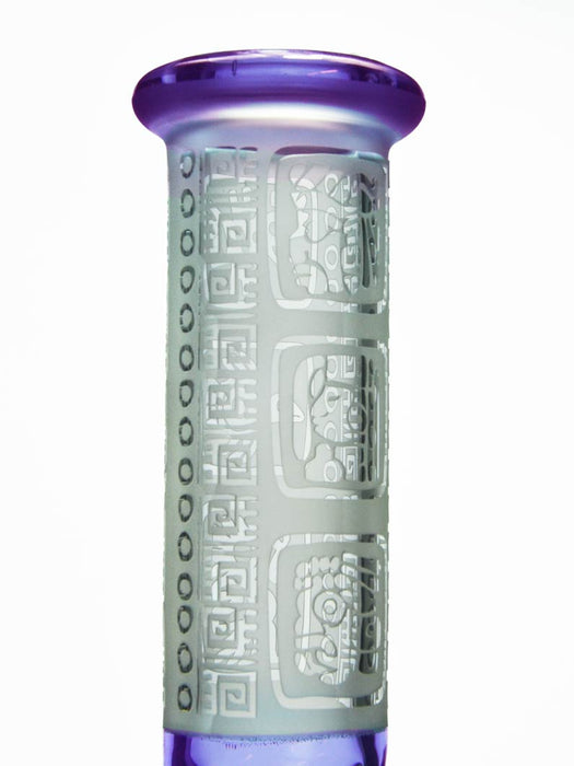 Purple Engraved Beaker Bong 