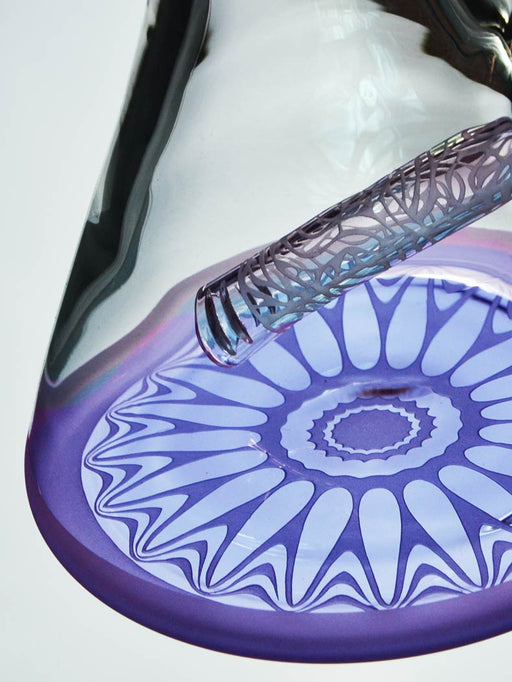 Purple Engraved Beaker Bong 
