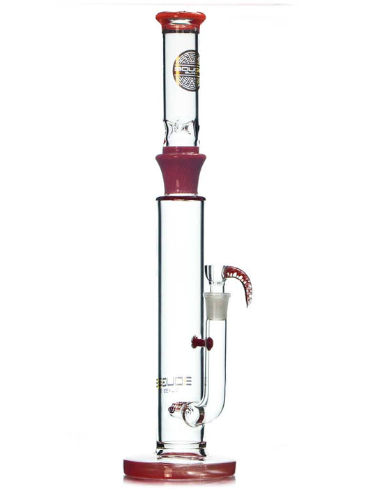 18 inch 5mm borosilicate glass gridded bong with gridded inline perc and a 18mm bowl piece by Bougie Glass.